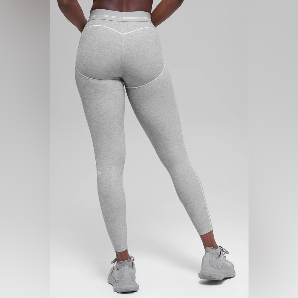 ALO Yoga Light Gray High-Waist Seamless Leggings